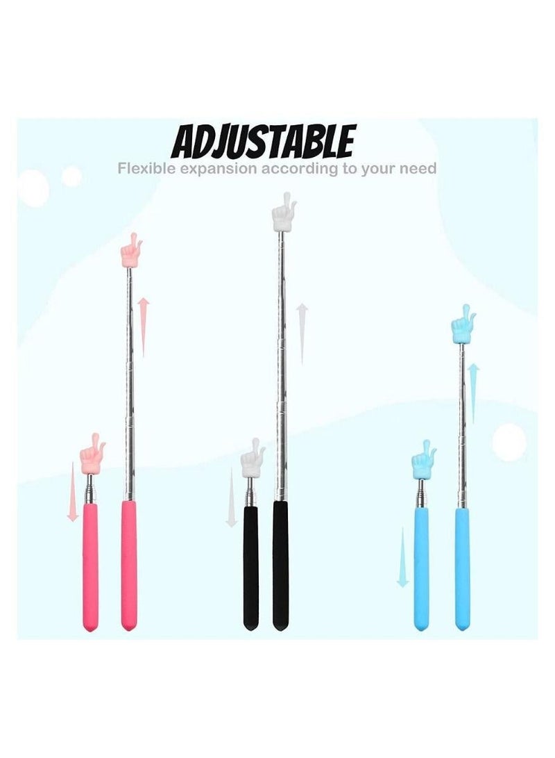 كاكو مؤشر مدرسي قابل للتمديد، عبوة من 5 قطع مؤشر يدوي قابل للتمديد عصا مؤشر على شكل إصبع مناسب لمعلمي المدارس الابتدائية ورياض الأطفال - Image 4